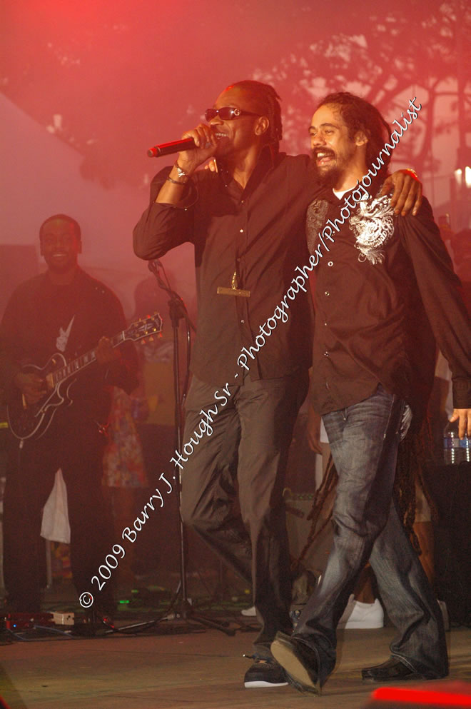 Damian 'Jr. Gong' Marley & NAS @ Reggae Sumfest 2009 - International Night 2 - Reggae Sumfest 2009,Catherine Hall, Montego Bay, St. James, Jamaica W.I. - Saturday, July 25, 2009 - Reggae Sumfest 2009, July 19 - 25, 2009 - Photographs by Net2Market.com - Barry J. Hough Sr. Photojournalist/Photograper - Photographs taken with a Nikon D70, D100, or D300 - Negril Travel Guide, Negril Jamaica WI - http://www.negriltravelguide.com - info@negriltravelguide.com...!