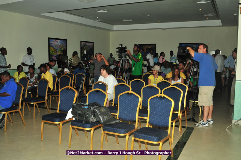 Usain Bolt of Jamaica - The Fastest Man In The World  - Usain Bolt Homecoming Celebrations - Press Conference at the Grand Bahia Principe &amp; Sherwood Content - Waldensia Primary School - Photographs by Net2Market.com - Barry J. Hough Sr. Photojournalist/Photograper - Photographs taken with a Nikon D300 - Negril Travel Guide, Negril Jamaica WI - http://www.negriltravelguide.com - info@negriltravelguide.com...!